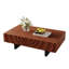 Table basse rectangulaire en bois de 47 po avec 4 tiroirs de rangement et conception latérale ondulée