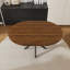 Table de salle à manger ronde extensible avec base en acier-117584062