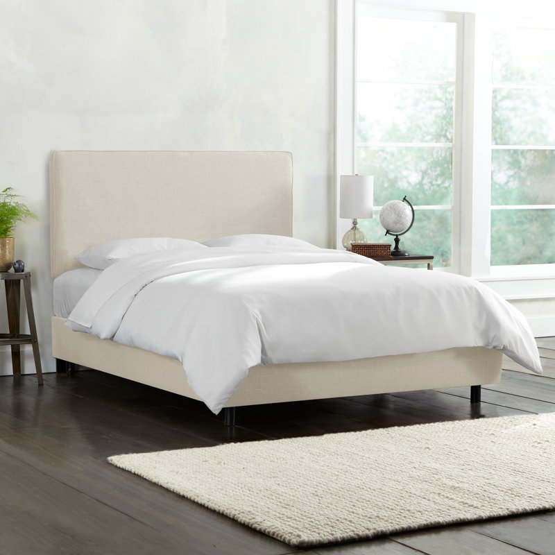 Catie Upholstered Bed, Twin, Classic Talc Linen