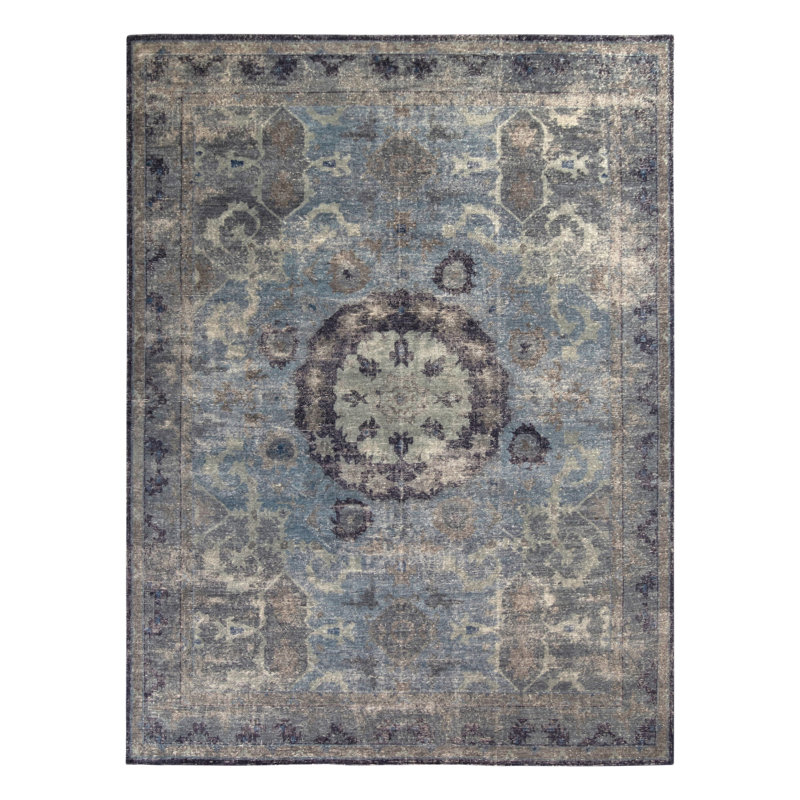 Distressed Homage Hand Knotted Wool Oriental Area Rug, Runner 3' x 8'