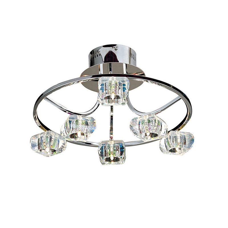 Lombardo Glass Semi Flush Mount, 6 Light