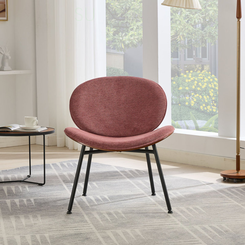 Fauteuil à accoudoirs simple Mid-Century, Rouge