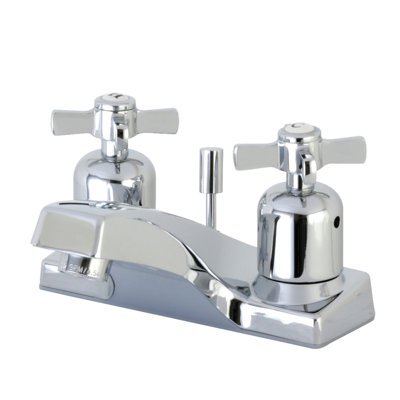 Kingston Brass Millennium Two-Handle 3-Hole Deck Mount 4" Centerset Bathroom Faucet with Plastic Pop-Up
