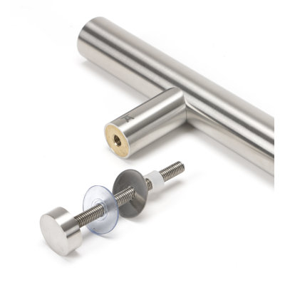 SS (316) 1.8m T Bar Handle Bolt Fix 32mm Ø