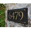 Black Granite Rectangle Trajan Engraved 1-Line Address Sign-1030295481-1030295487