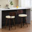 Mid Mid Modern, tabourets de bar pivotants en similicuir de 26 po avec dossier et pieds en noyer, ergonomique, pivotant à 360 °, similicuir beige de salle à manger, repose-pieds en métal, îlot de cuisine-6696021