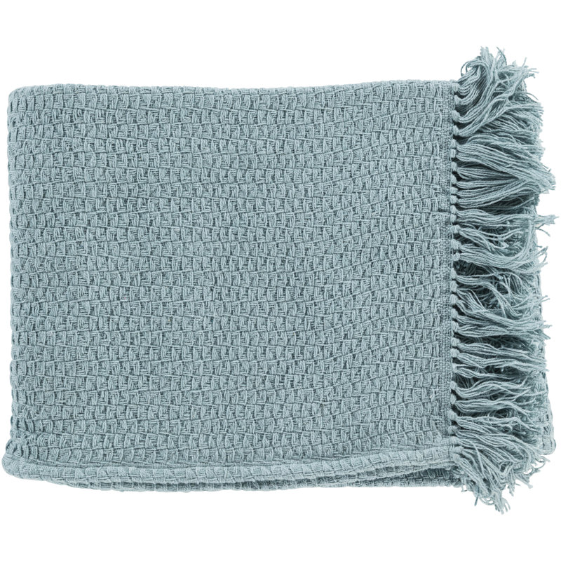 Polaris Hand Woven Throw Blanket, Mint