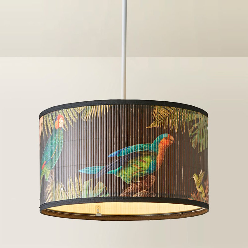 Anif Bamboo Drum Lamp Shade ( Slip-On ), 20cm H x 35cm W x 35cm D