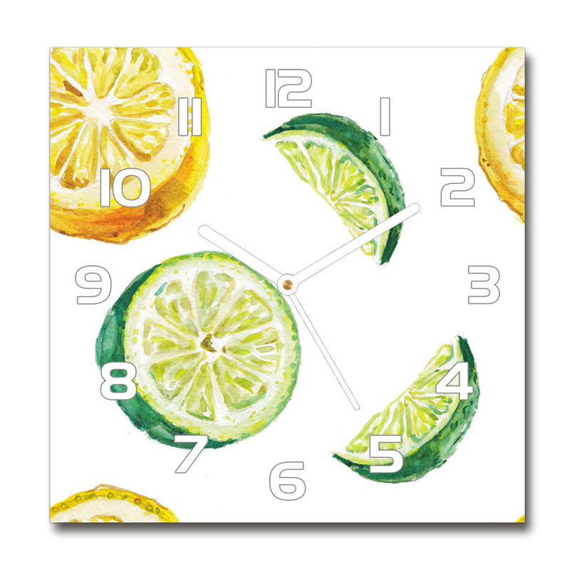 Hightower Glass Wall Clock, White/Blue/Yellow
