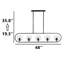 Adjustable Height 5 Lights Metal Body Glass Cap Kitchen Island Pendant
