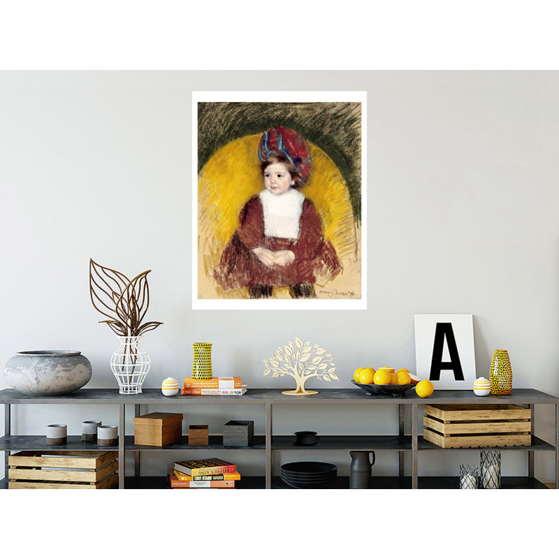 «Margot dans un costume rouge foncé» par Mary Cassatt - Impression giclée, H 40 po x l 32 po