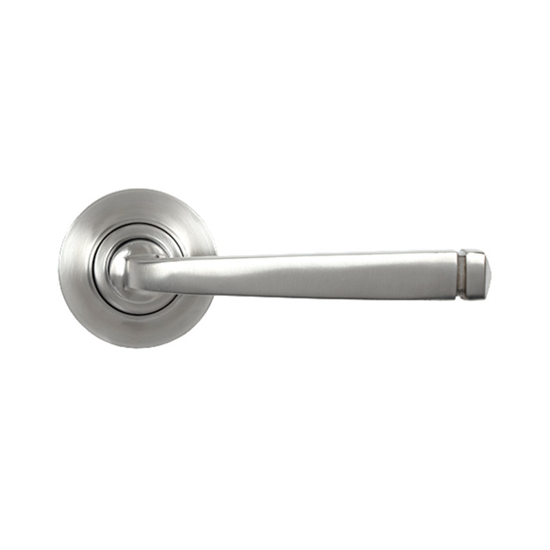 Polished Brass Avon Round Lever On Rose Set (Plain), Satin Marine