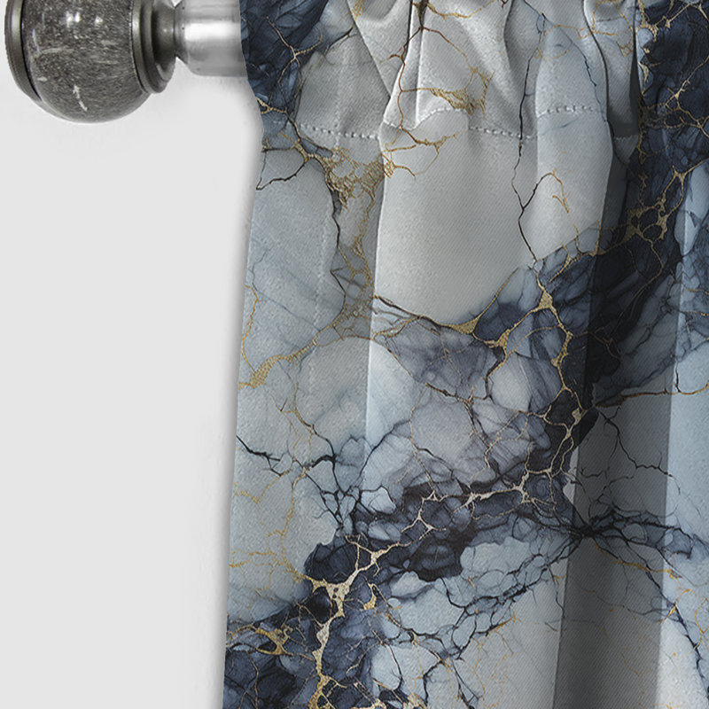 Gold Timeless Marble Classic Delights IV - Abstract Marble Marble Blackout Curtain - 1 Panels, 52" W x 63" L