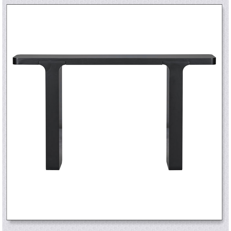Élégante table d'entrée en placage d'acacia, parfaite pour la présentation et le rangement dans les entrées, les couloirs et les salons