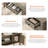 Corretta Morden TV Stand for 60 inch TV with 5 Drawers, Wooden Universal TV Stand with Storage Cabinets, Vintage Office Desk with Charging Station, Entertainment Center TV Console Table for Living Room, Wash Grey-2109199281