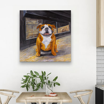 Smiling bulldog - 32"x32" art on canvas