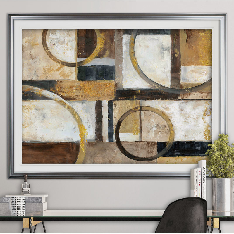 « interplay », reproduction de peinture à l’acrylique encadrée, Argent, H 30 po x l 40 po x P 1,5 po