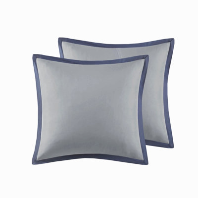 Ensemble d'édredon brodé 8 pièces grand bleu marine