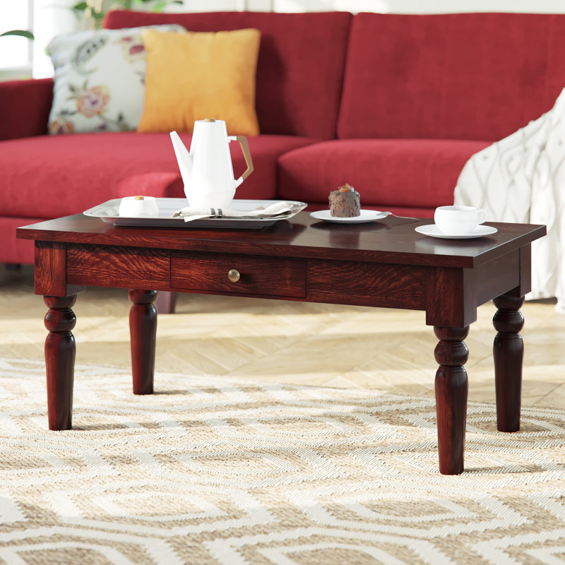 Stockholm Solid Wood Four Leg Coffee Table with Storage