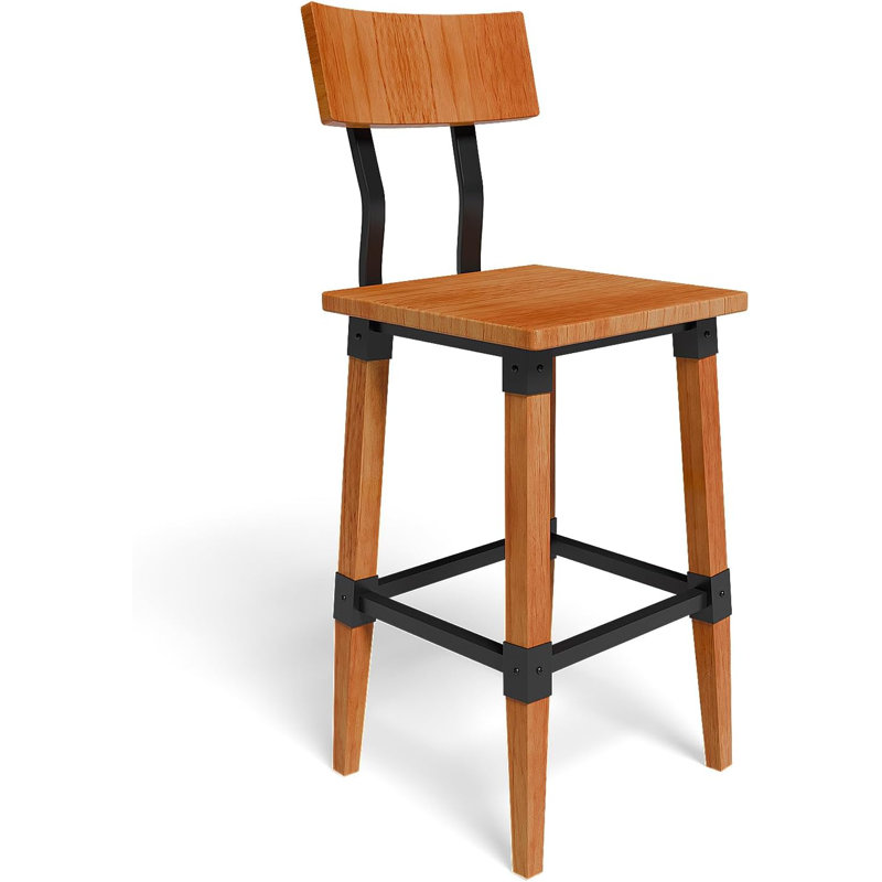 Counter Stool with Solid Wood Frame
