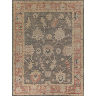 Tapis turc gris Oushak 9x11