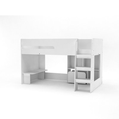 Hochbett Isenberg mit Bücherregal, 90 x 190 cm