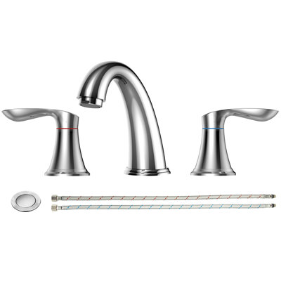 8 Inch Faucet, Faucets for 3 Hole, Widespread Faucet with Pop up Drain and cUPC Lead-Free Hose