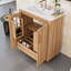 Freestanding Bathroom Vanity with Ceramic Sink, Divided Drawer and Adjustable Shelf