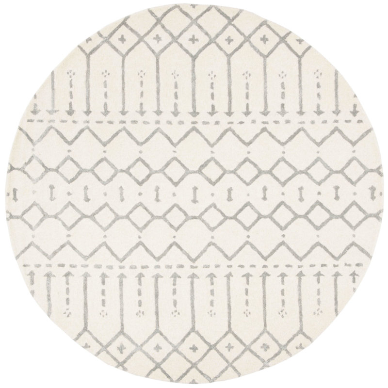 Tapis en laine touffeté à la main Griffiths, Rond 4 pi