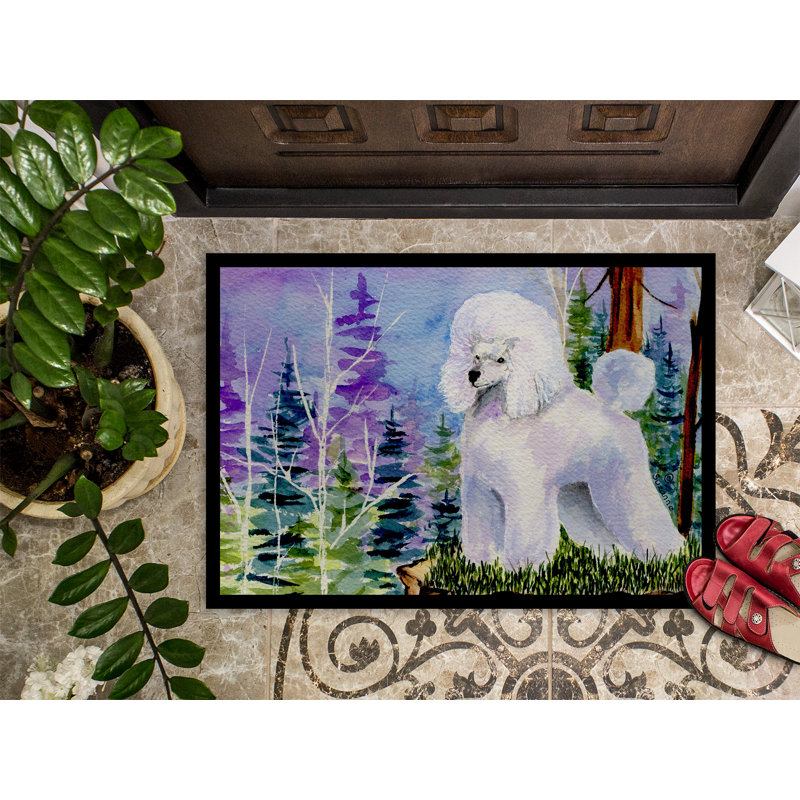 Tapis de porte d’intérieur anti-dérapant caniche, Rectangle 1 pi 6 po x 2 pi 3 po