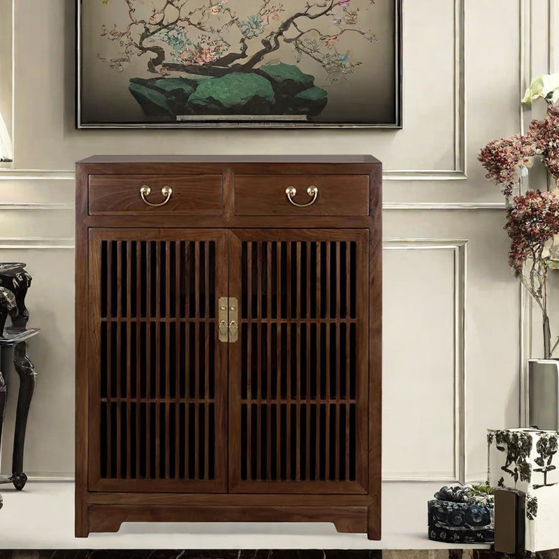 Meuble de rangement chinois pour chaussures chinoises, Brun foncé