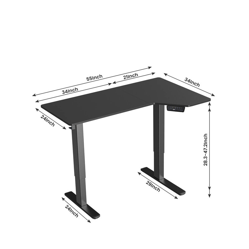 Bureau debout à hauteur réglable Katlaps, Noir