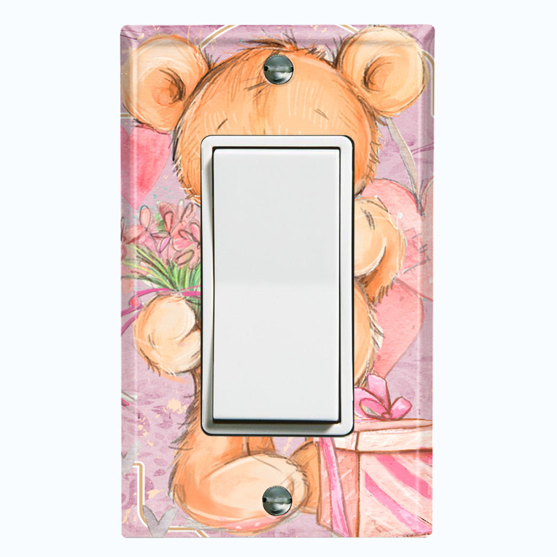 Plaque d'interrupteur de lumière en métal, Rose