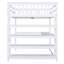 Lit mezzanine double blanc avec bureau polyvalent et solutions de rangement classiques