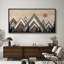 «Western Wood Effect Landscape Abstract Geometric Mountain Range», reproduction sur toile encadrée-111176751-98042302