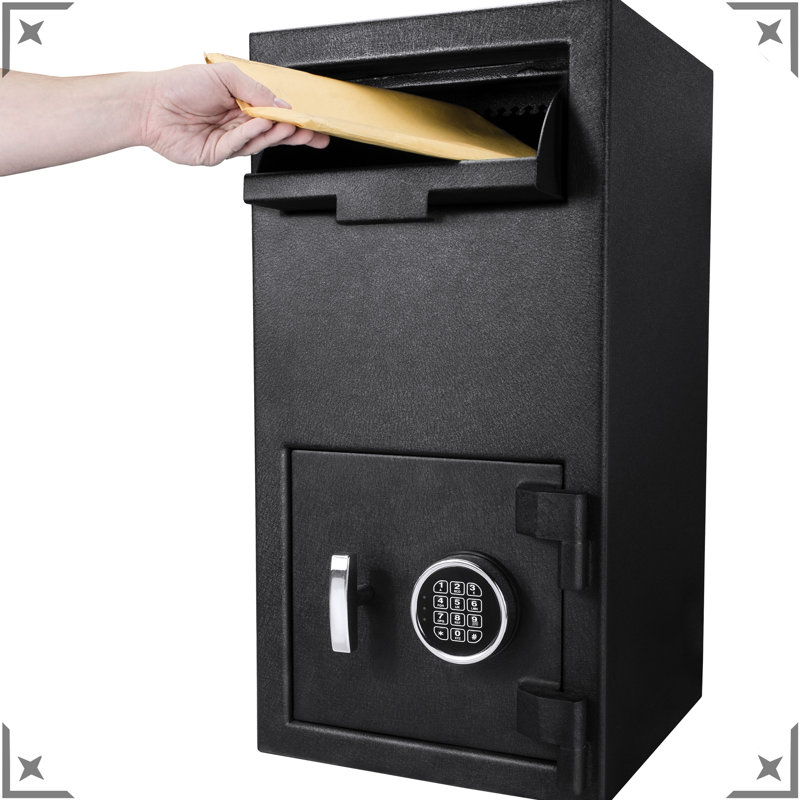 72 Cu Ft Keypad Protected Box - Black Steel, 13.82x13.82x27.61 In, 95.1 Lb, Fishing Defensive Feature, 3 Deadbolts, Simple Function Fortified Vault 14"x14"x27", Protection Mechanism, Strong Easy