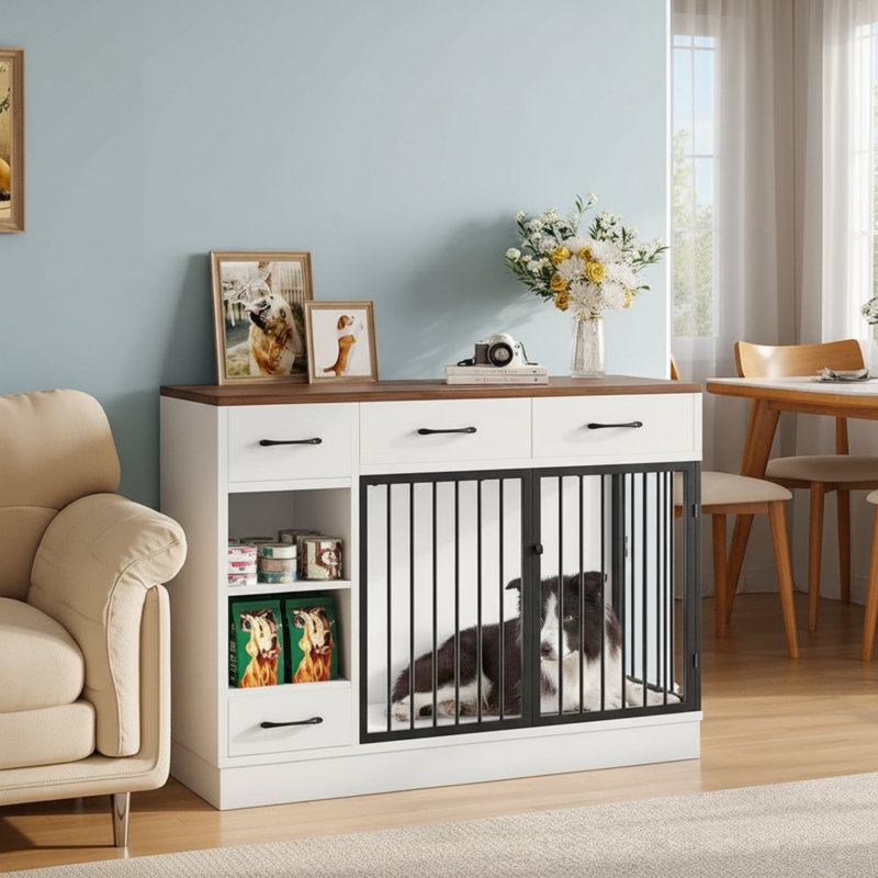 La conception à double porte, avec une cloison réglable, peut accueillir de 1 à 2 chiens de taille petite à moyenne, facilitant l'entrée et la sortie.