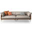 Canapé modulaire kaki en cuir véritable-709058718