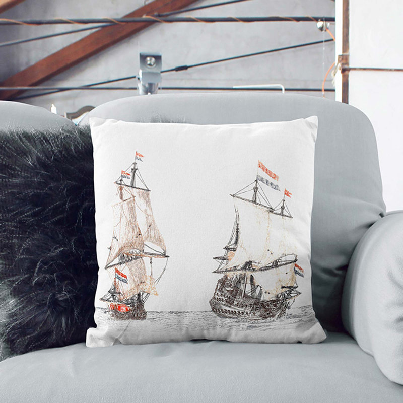 Square Throw Cushion, Stone, 40cm H x 40cm W x 15cm D
