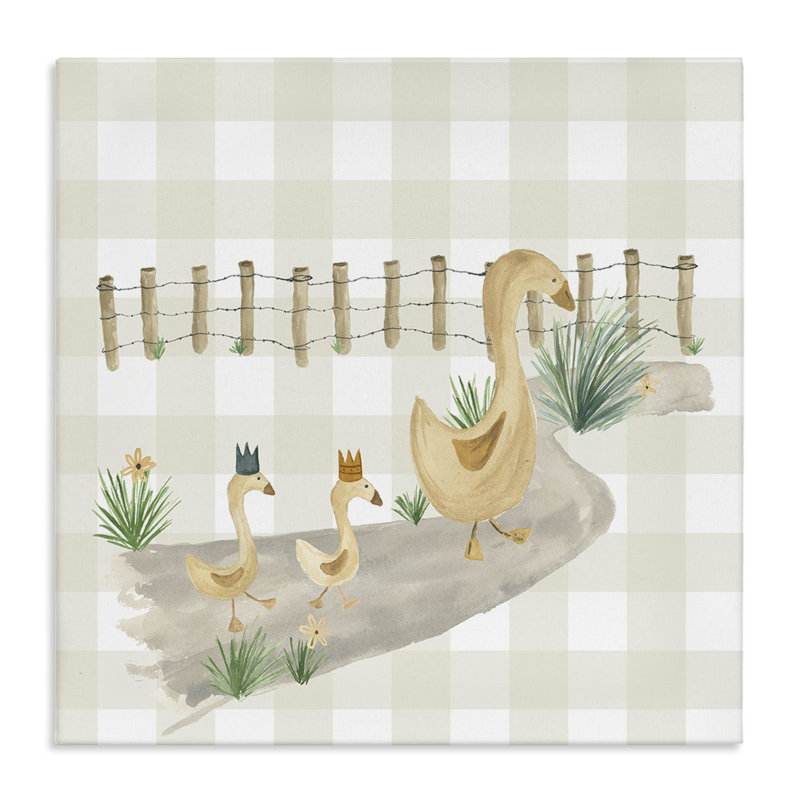 «Duck Family Strolling Canvas» par Lucille Price, H 24 po x l 24 po