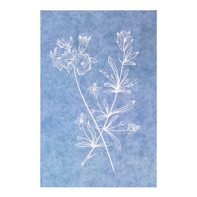 Wildflowers I Silhouette Box Top Floral Wall Art Print - Modern Botanical Decor