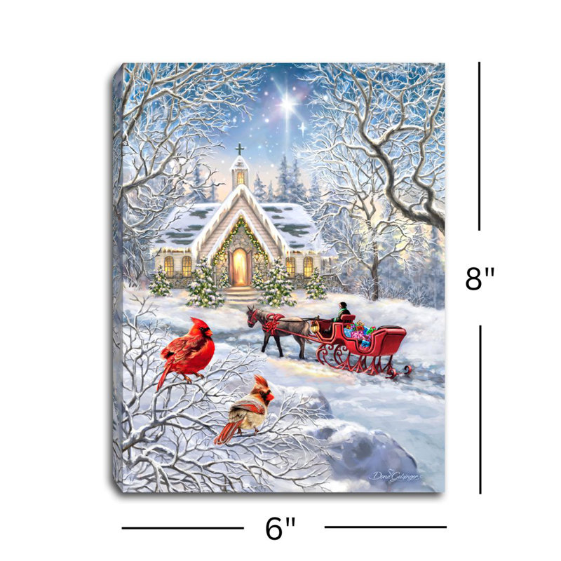 Christmas Journey 8x6 Mini Lighted Easel Back Canvas