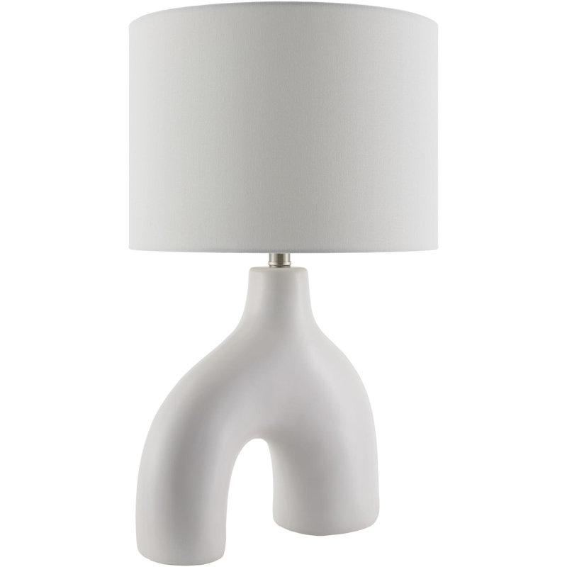 Lampe de table en céramique Arlis, Blanc