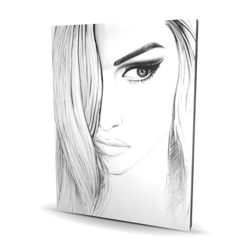 Black & White Portrait - Gray Canvas Bedroom Decor for Home