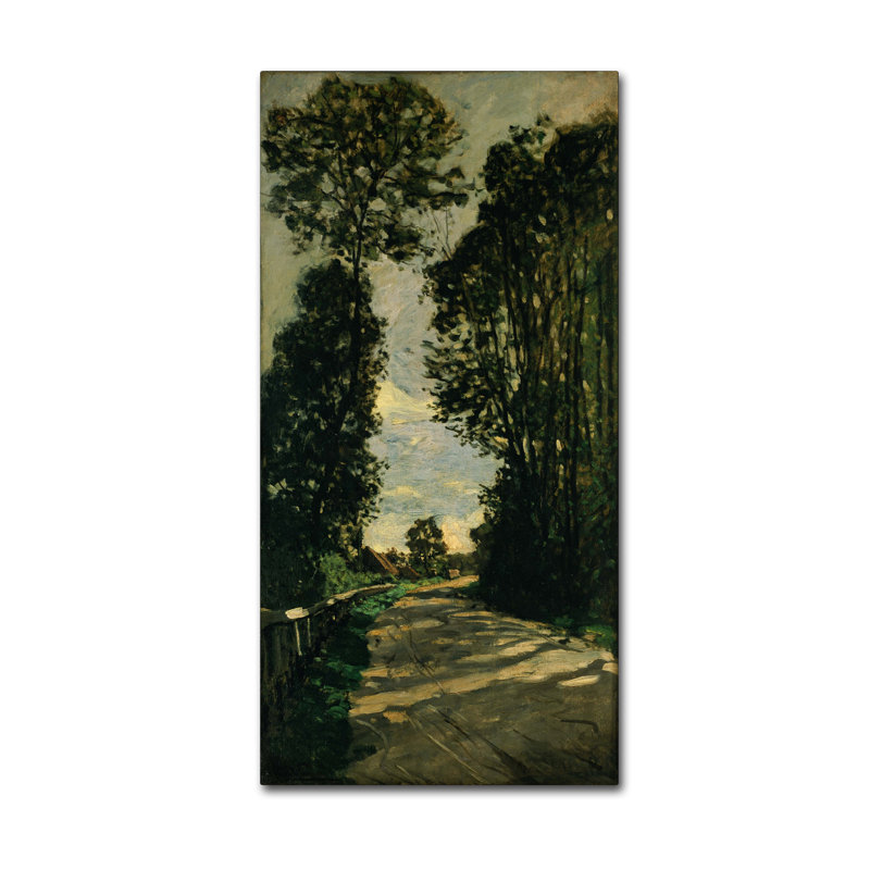 « monet road of the farm saint simeon », reproduction sur toile tendue, H 24 po x l 12 po