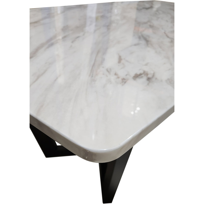 Mahliya Faux Marble Top Solid Wood Base Dining Table