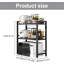 3-Tier Expandable Microwave Oven Rack Adjustable Shelf Stand for Kitchen