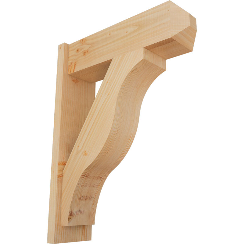 Persienne en bois rustique Funston Craftsman, P 24 po x H 32 po, Sapin Douglas de 7 1/2 po (lisse)