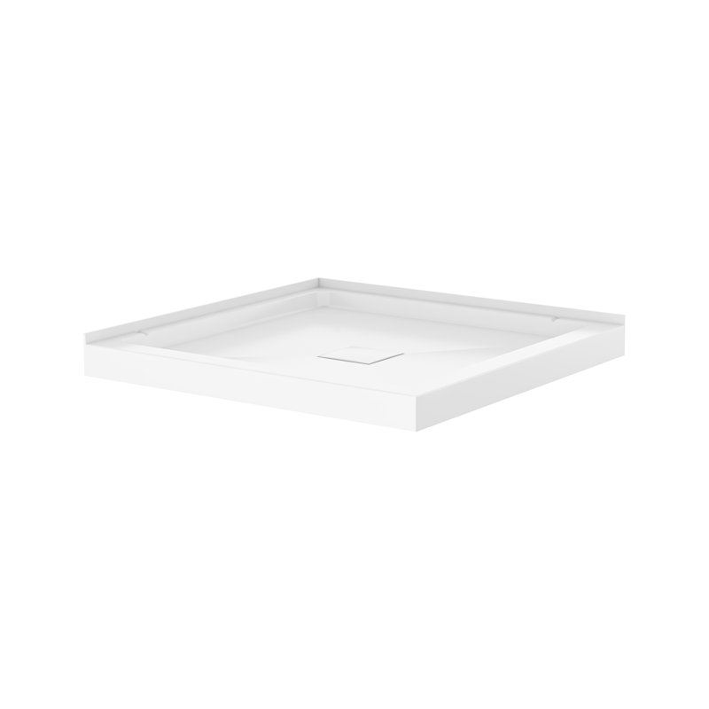 Base de bac de douche 36 x 36 avec drain central Marquette en blanc brillant