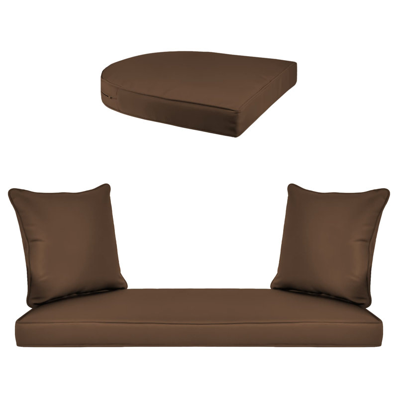 Cecilton 4 Piece Rattan Sofa Seating Group , Cocoa Brown, Honey